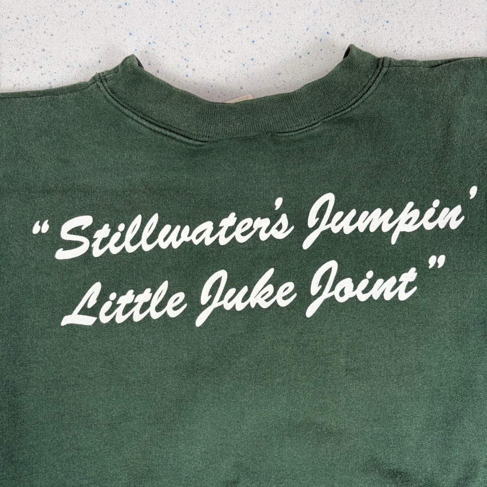 Vintage Eskimo Joes Pullover Sweatshirt Green Stillwater Oklahoma 90s Small - Picture 5 of 7